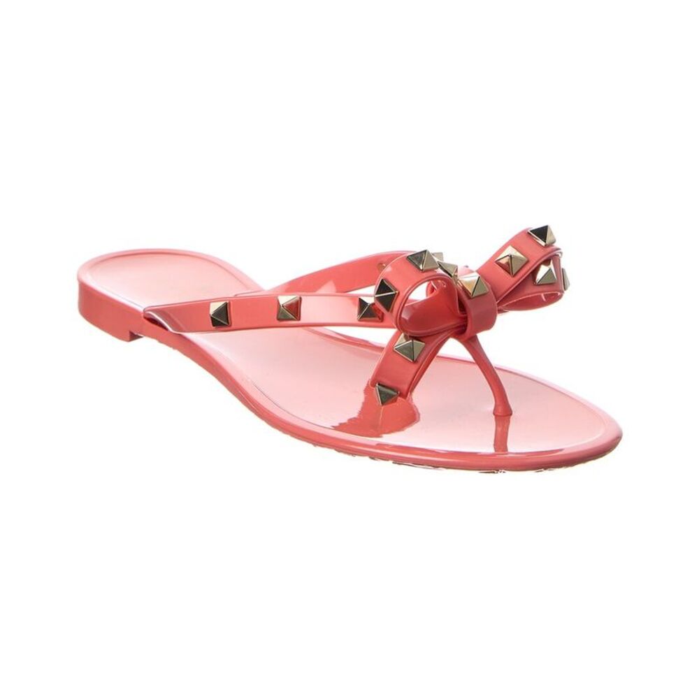Valentino Rockstud Rubber Flip Flop, Pink